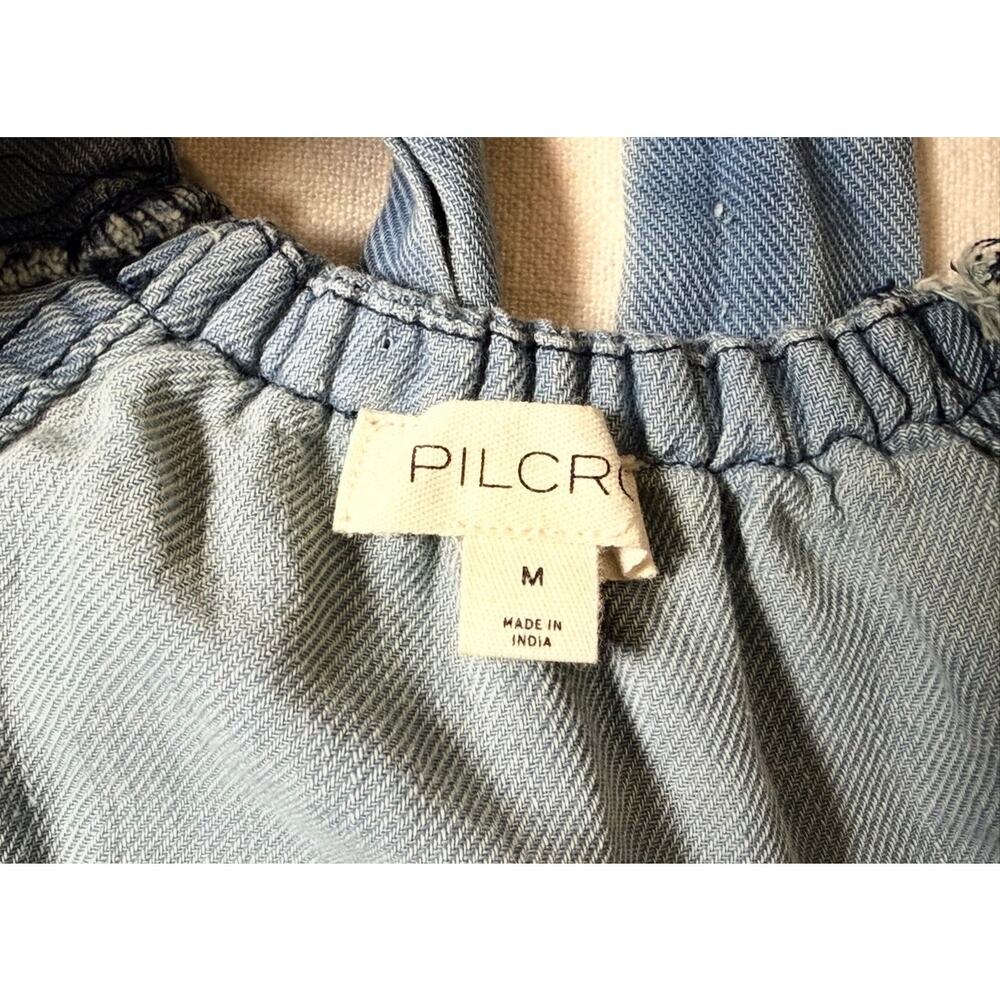 Anthropologie Pilcro Denim Tiered Ruffle Frayed Midi Dress Light Wash Blue
Med - Picture 7 of 8